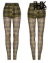 Punk Cross Patch Leggings - Black & Yellow