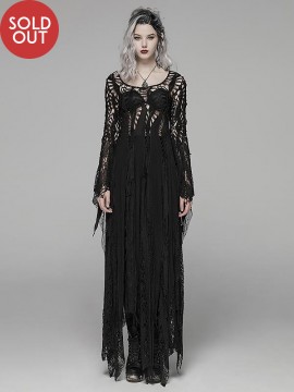 Gothic Spiderweb Long Dress