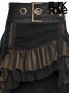 Steampunk High/Low Layered Skirt - Black & Coffee