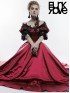 Victorian Gothic Vintage Palace Red Dress