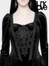 Gothic Victorian Black Velvet Long Dress