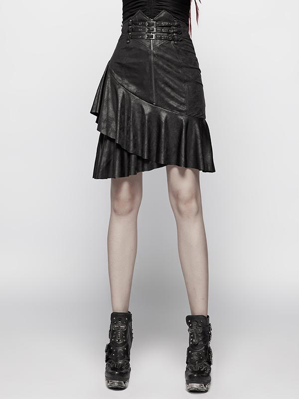 Punk High Waist Half Skirt