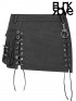 Steampunk Asymmetric Short Black Skirt