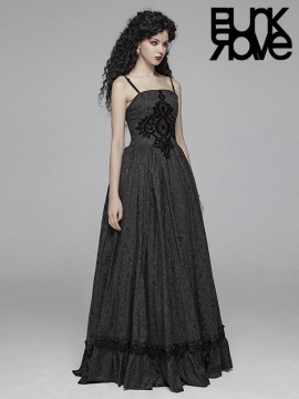 Gothic Two Wear Jacquard Long Dress
