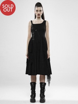 Punk Rebellious Girl Dress - Black Plaid