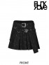 Punk Boxed Pleat Skirt - Black