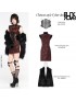 Cheongsam Style Cyber Dress - Black & Red