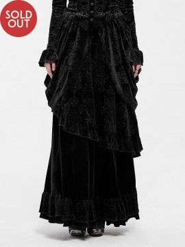 Gorgeous Gothic Victorian Court Long Skirt - Black