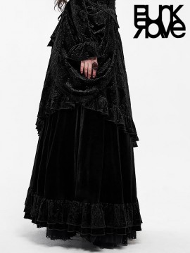Gorgeous Gothic Victorian Court Long Skirt - Black