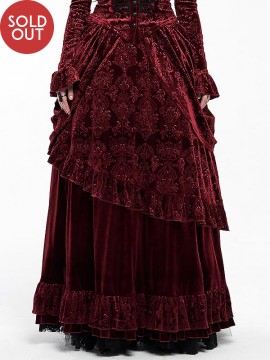 Gorgeous Gothic Victorian Court Long Skirt - Red