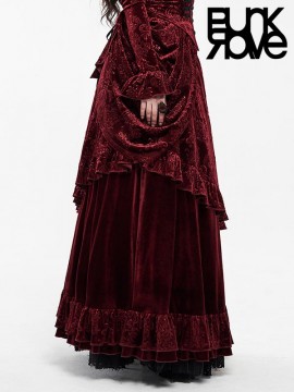 Gorgeous Gothic Victorian Court Long Skirt - Red