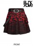 Punk Burning Skies Pleated Skirt - Black & Red