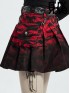 Punk Burning Skies Pleated Skirt - Black & Red