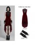 Gothic Retro Sleeveless Dress - Red
