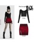 Punk Blood Red Leopard Print Skirt