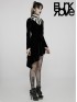 Gothic Asymmetrical Velvet Dress - Black & White