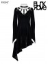 Gothic Asymmetrical Velvet Dress - Black & White