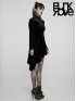 Gothic Asymmetrical Velvet Dress - Black