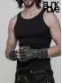 Mens Steampunk Leather Gloves - Grey