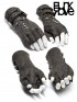 Mens Steampunk Leather Gloves - Grey
