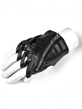 Punk Cross Finger Leather Gloves