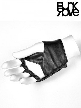 Punk Cross Finger Leather Gloves