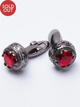 Mens Gothic Red Blood Drop Metal Cuff Links