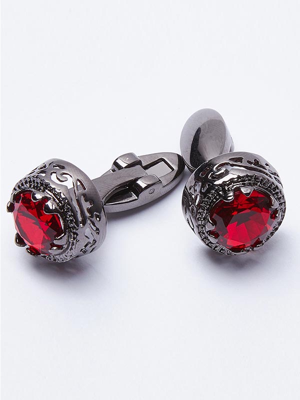 Mens Gothic Red Blood Drop Metal Cuff Links