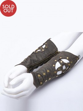 Mens Steampunk Gear Disc Gloves