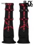 'Punk Girls' Bat Wing Flared Leg Covers - Black & Red