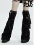 'Punk Girls' Over-The-Knee Leopard Print Leg Covers - Black
