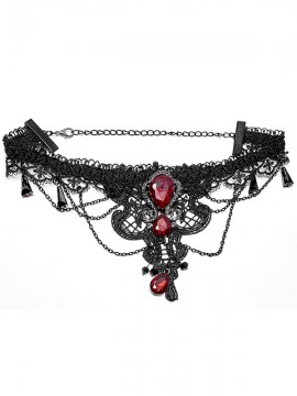 Gothic Church Vines Ruby Necklace