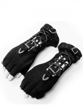 Mens Adjustable Punk Gloves