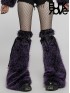 Punk 'Cool Girls' Fluffy Leg Warmers - Violet