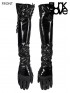 Mens Punk Patent Leather Long Gloves