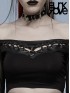 Gothic Off-The-Shoulder Drawstring Top