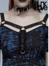 Gothic Off-The-Shoulder Distressed Top - Blue