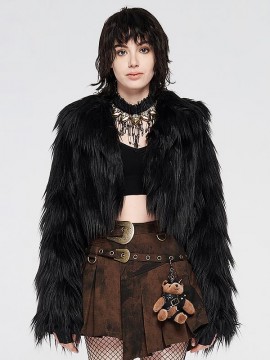 Punk Fur Coat - Black