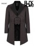 Mens Fake Two-Piece Steampunk Coat - Coffee