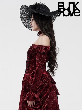 Victorian Royal Palace Velvet Top - Red