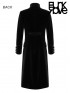 Mens Gothic Embroidered Long Coat - Black