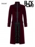 Mens Gothic Embroidered Long Coat - Red