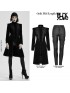 Goth Mid-Length Velvet Coat - Black