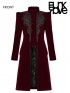 Goth Mid-Length Velvet Coat - Red