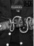 Punk Chain Link Crop Hoodie Jacket - Black