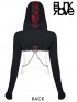 Punk Chain Link Crop Hoodie Jacket - Black & Red