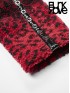 Punk Black & Red Leopard Print Short Hoodie Jacket