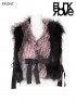 Punk Furry Tie Bow Vest - Pink
