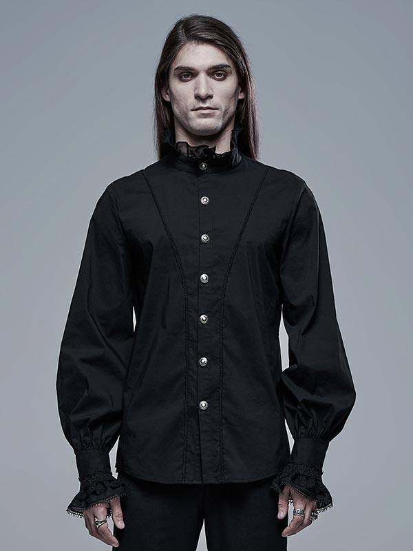 Mens Gothic Aristocrat Shirt - Black
