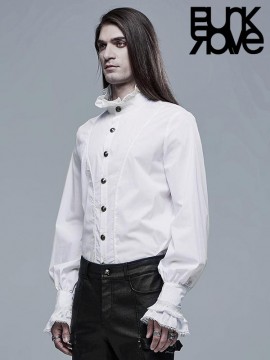 Mens Gothic Aristocrat Shirt - White